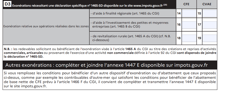 Comment remplir le formulaire 1447-C-SD - ​D3 1447-C-SD